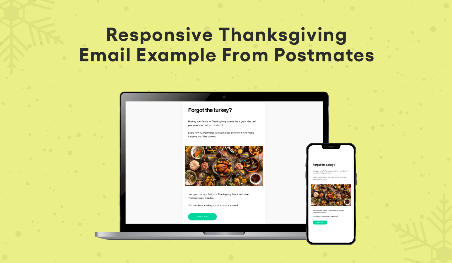 Responsive Thanksgiving email example from Postmates.