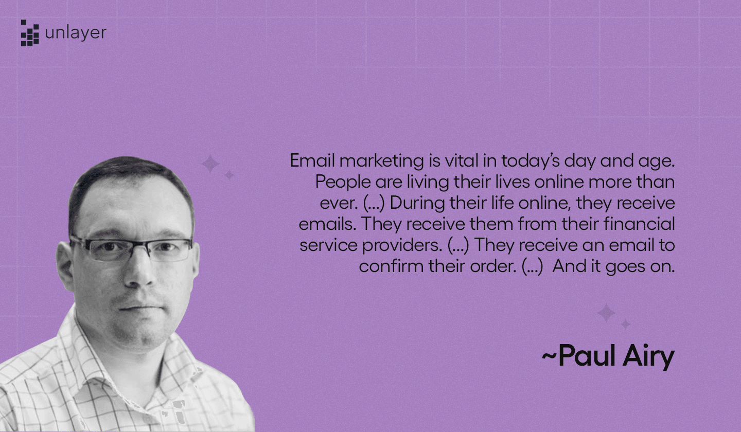 Paul Airy’s words on email marketing