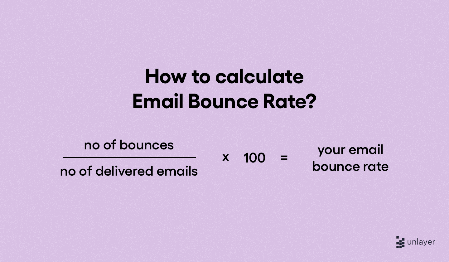 Formula for calculating email bounce rate. 