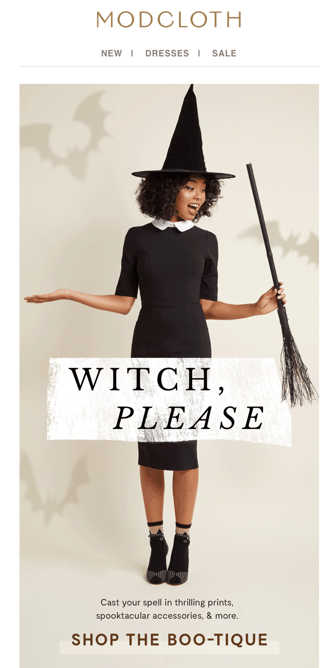 Halloween email example from ModCloth