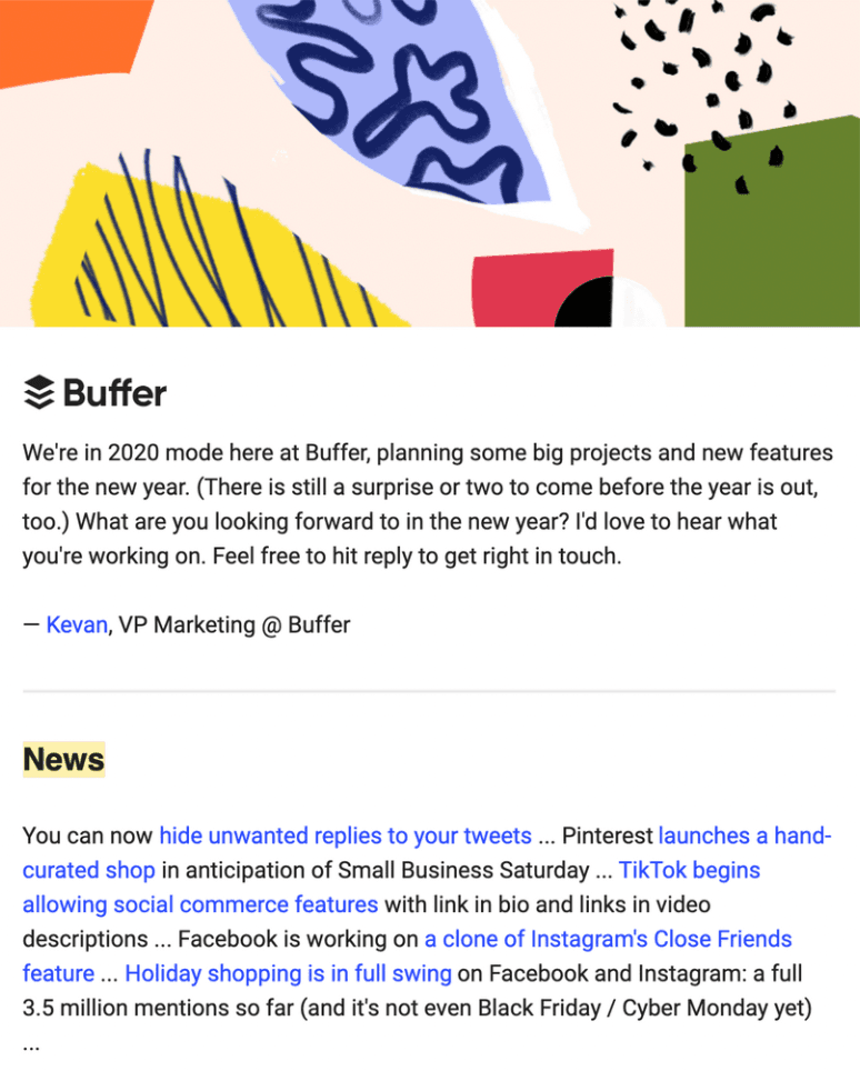 Newsletter from Buffer