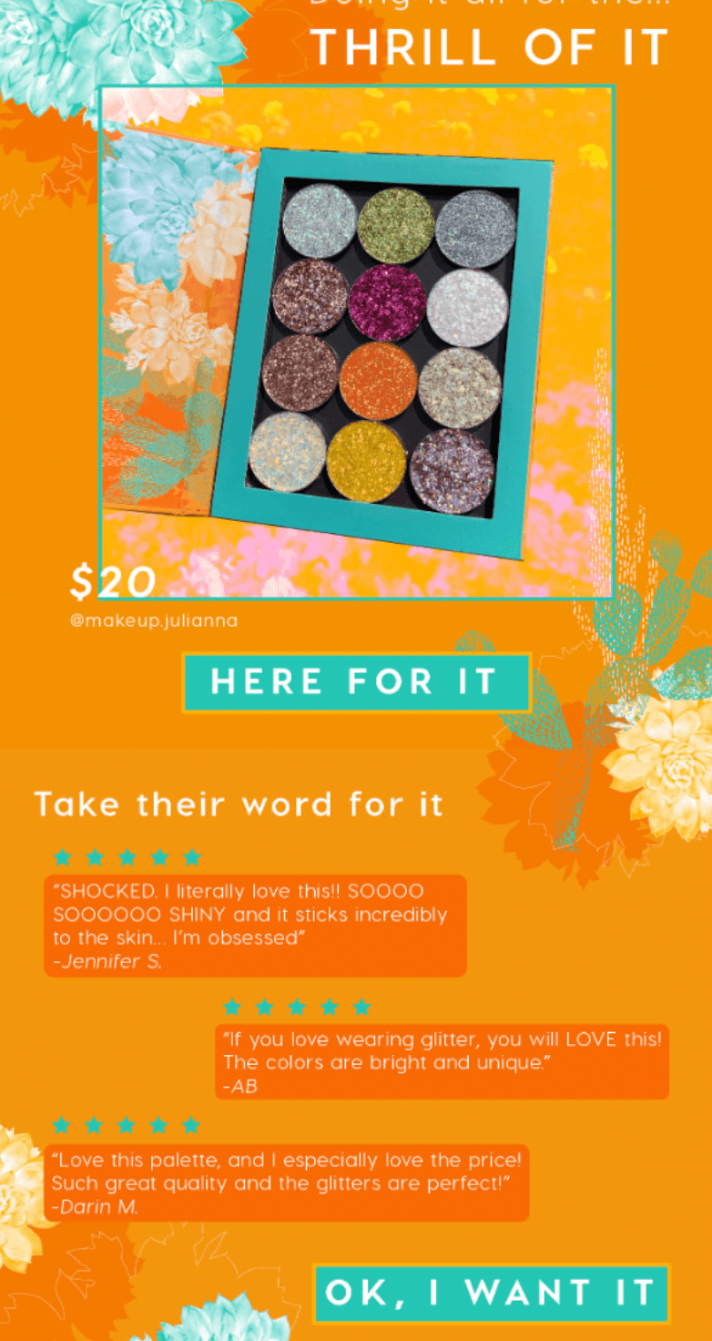 Email example of colourpop