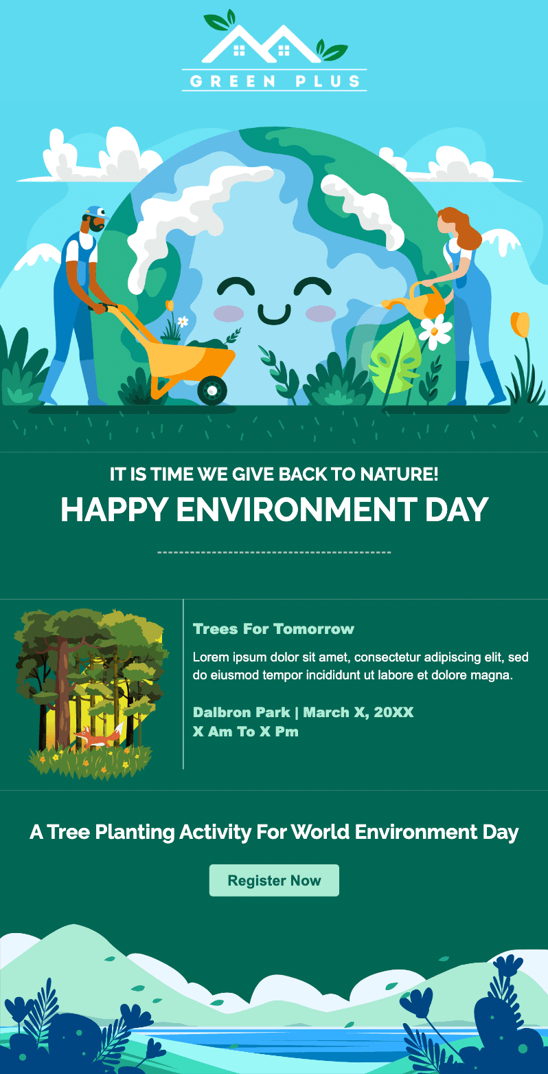 Environment Day March invitation email template.