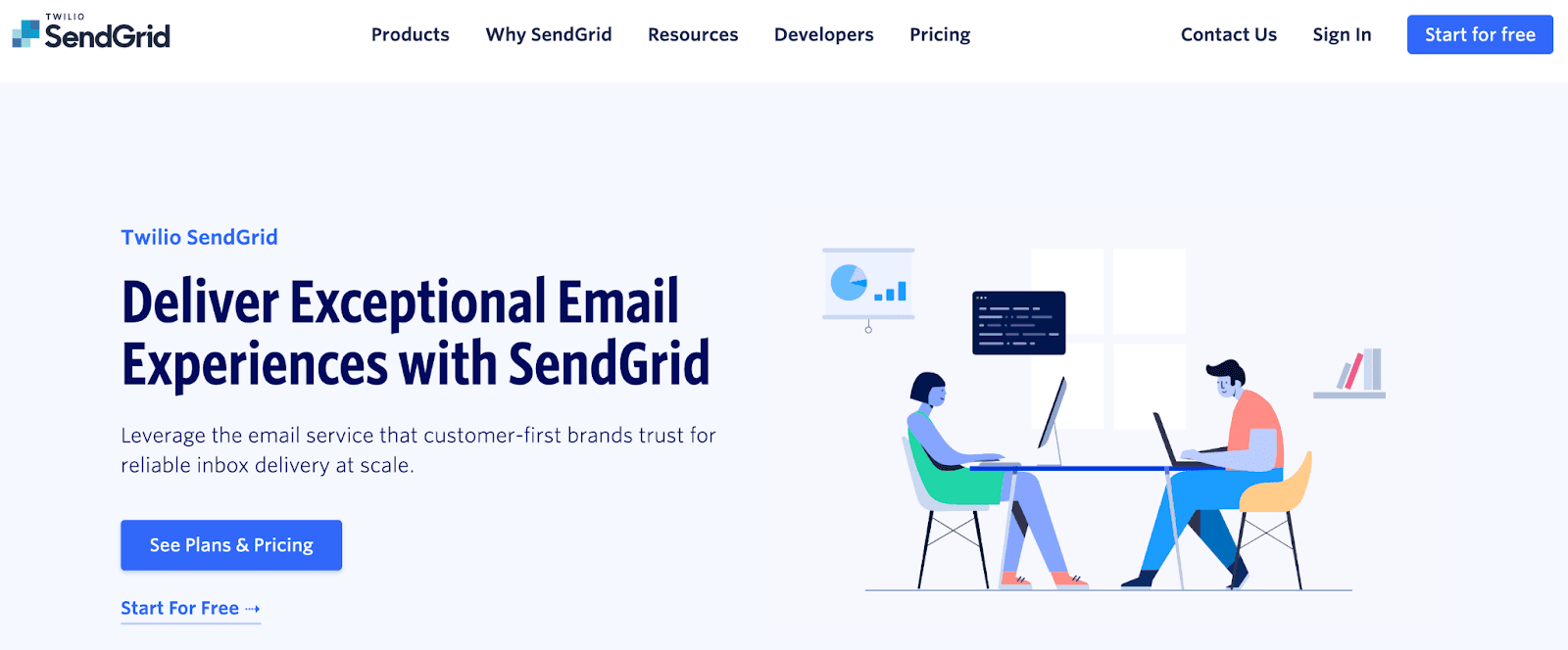 Twilio SendGrid as an example of the best AI email marketing tool. 