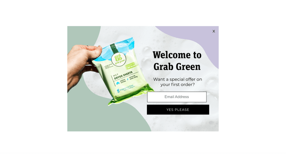 Grab Green Home’s popup example.