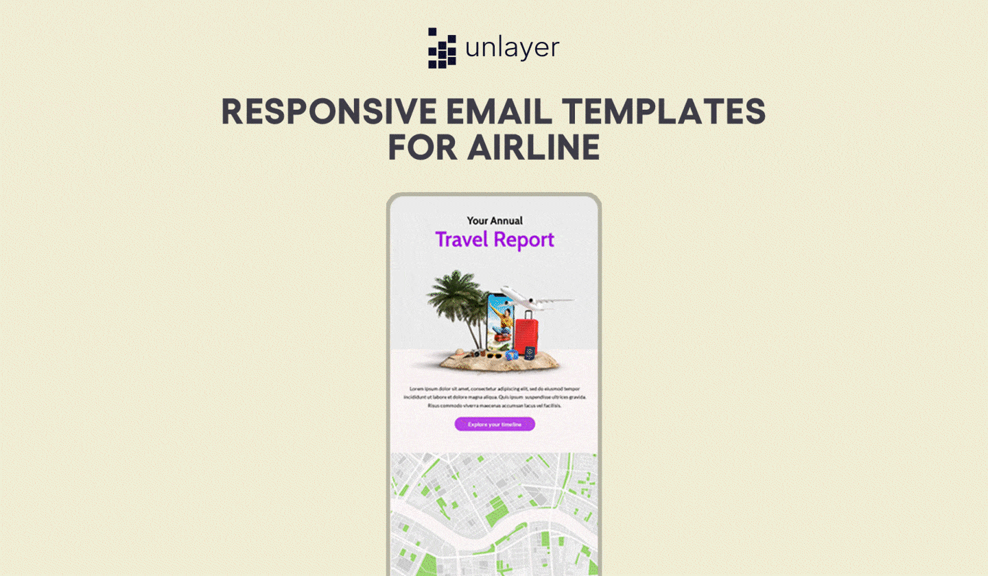 Airline email templates from Unlayer.