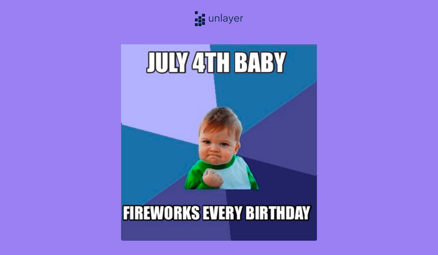 Fireworks every birthday meme.