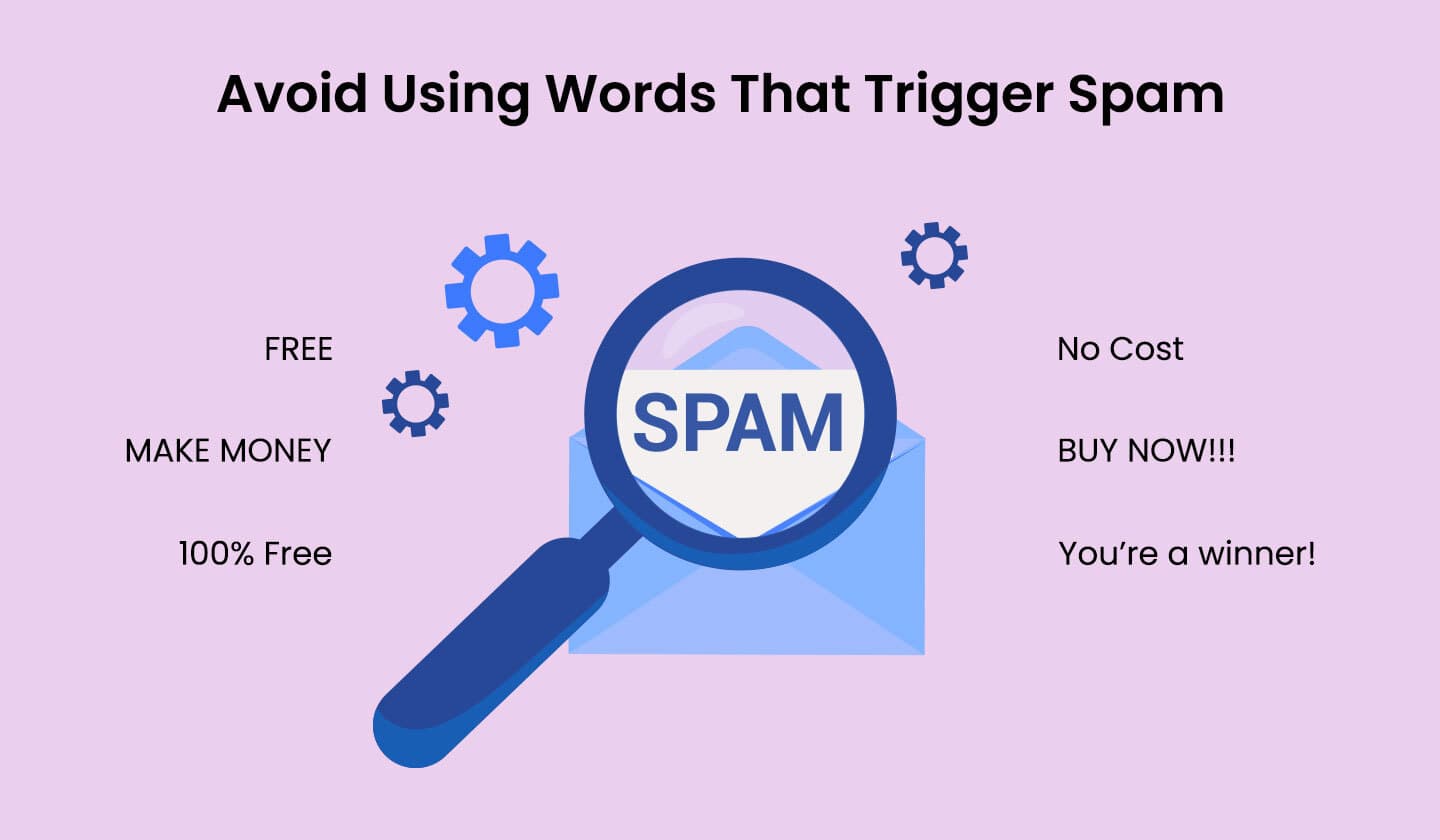  Avoid using spam words in your email