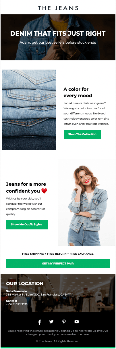 Marketing email designed with Unlayer