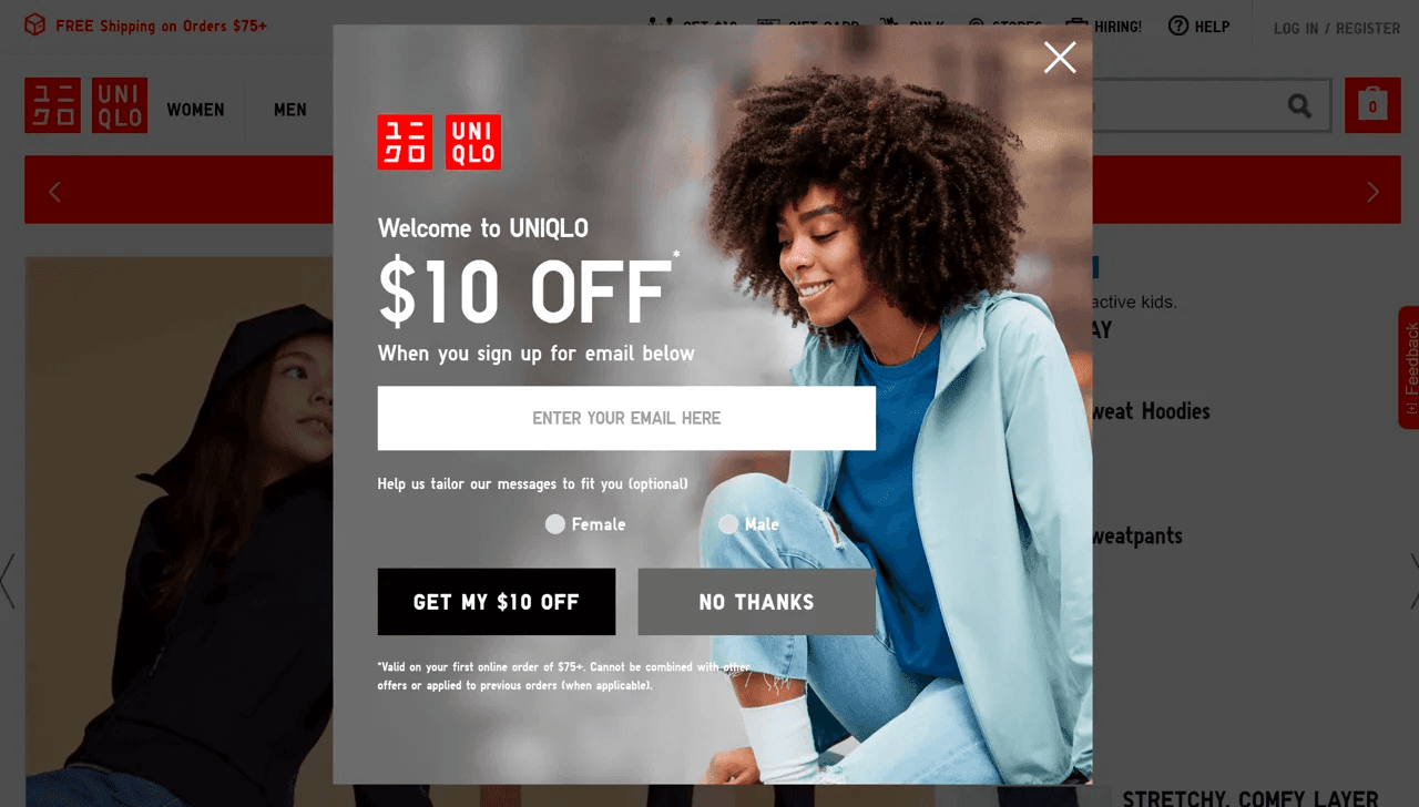 Uniqlo’s popup design example.