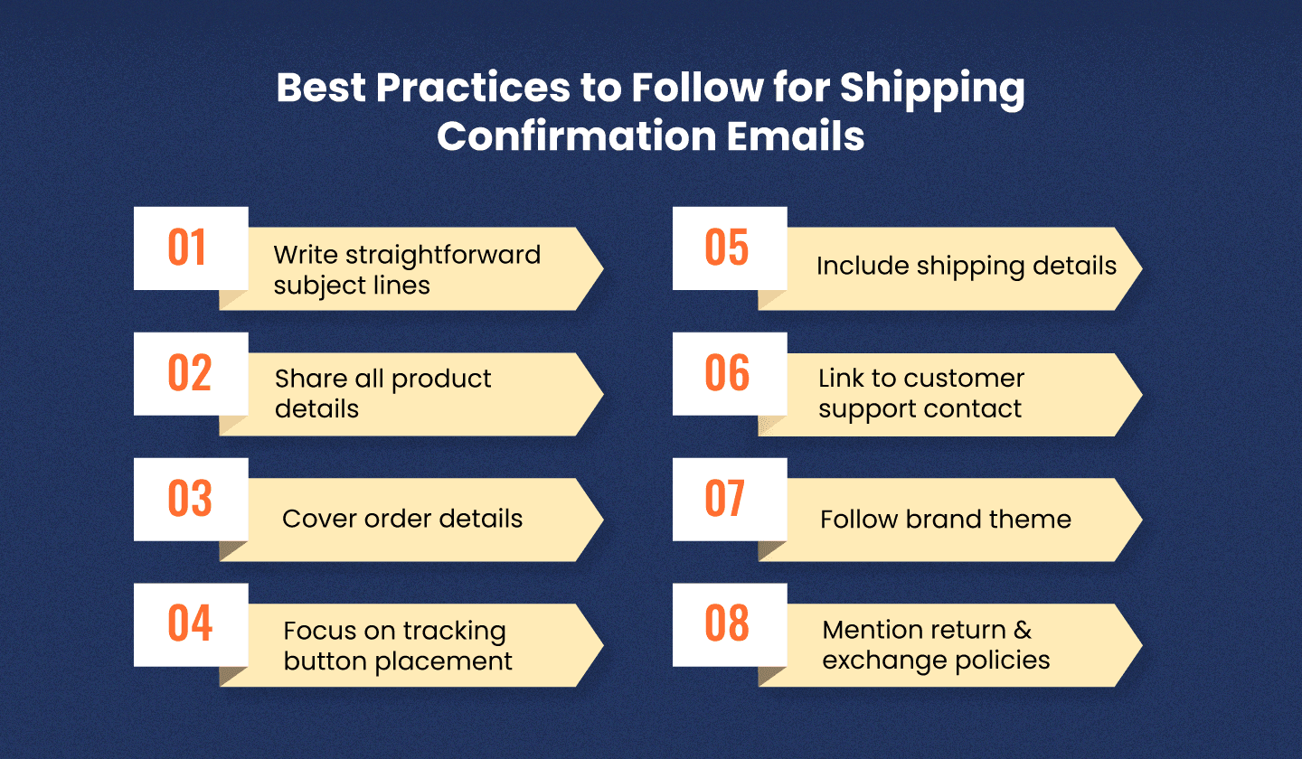 8 Best practices for shipping confirmation emails. 