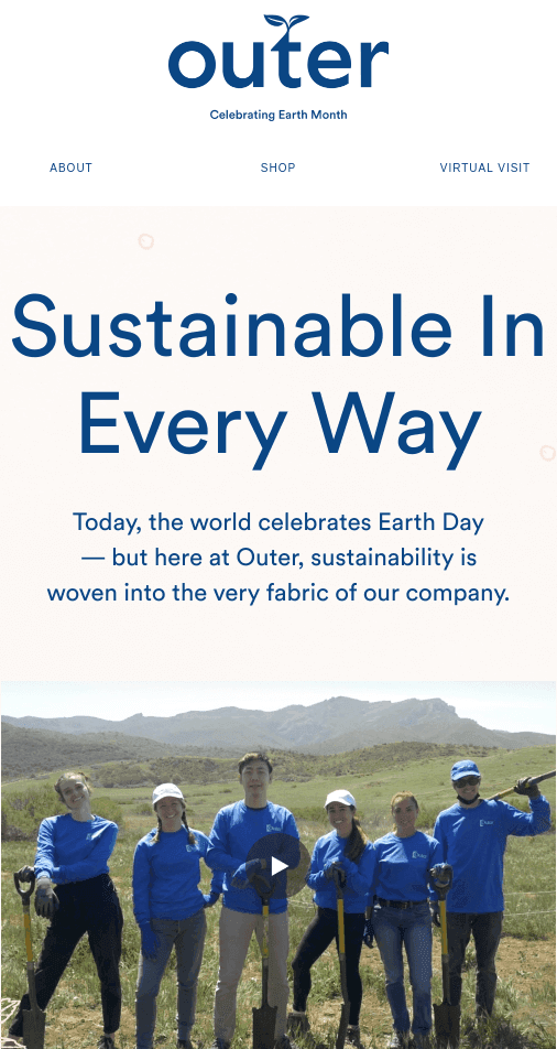 Example of a good Earth Day email