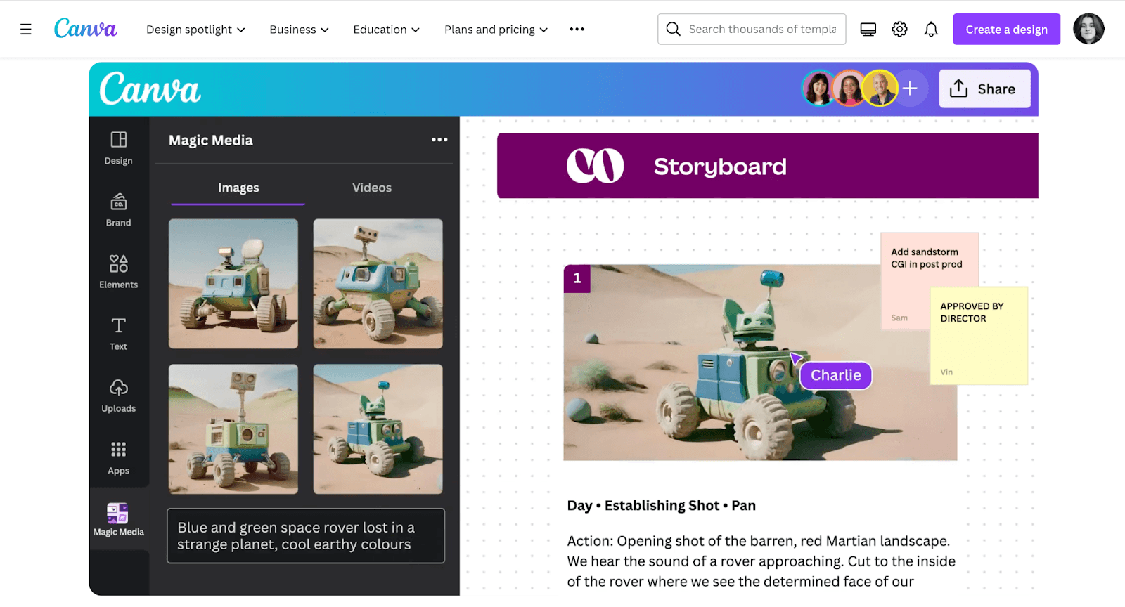 Canva’s AI image generator