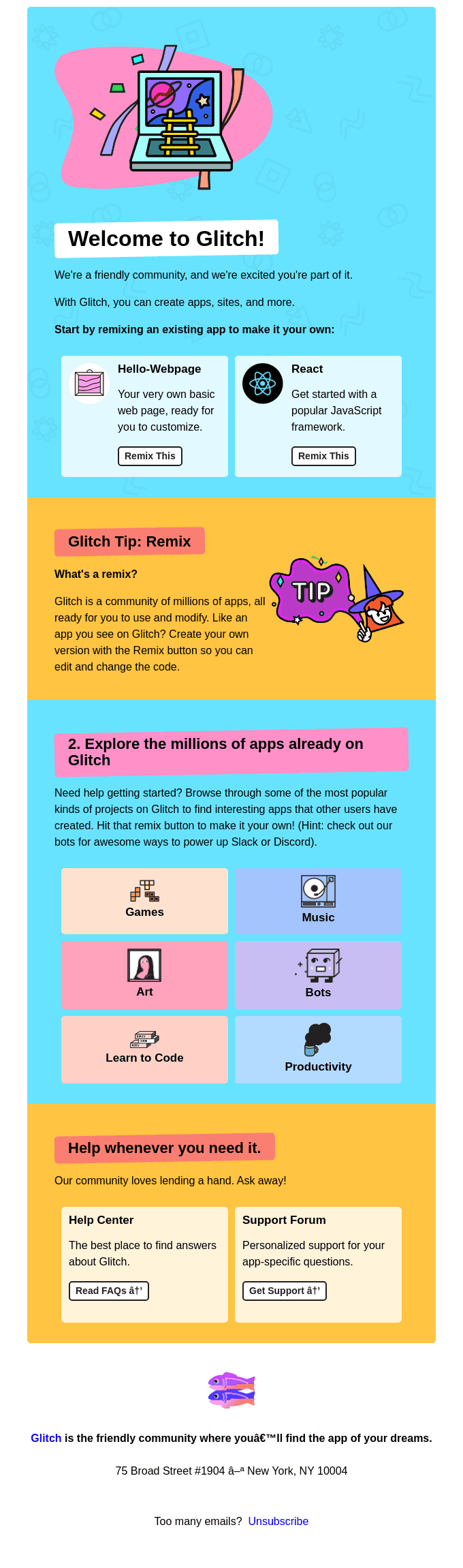 Effective email design from Glitch