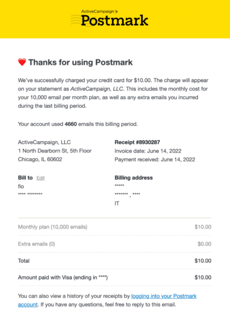 ransnational email example from Postmark.