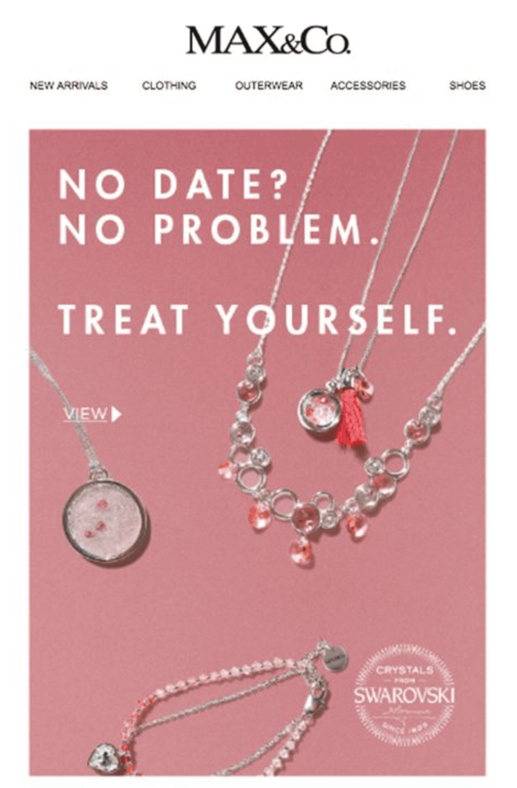 Valentine’s Day email example from Max & Co.