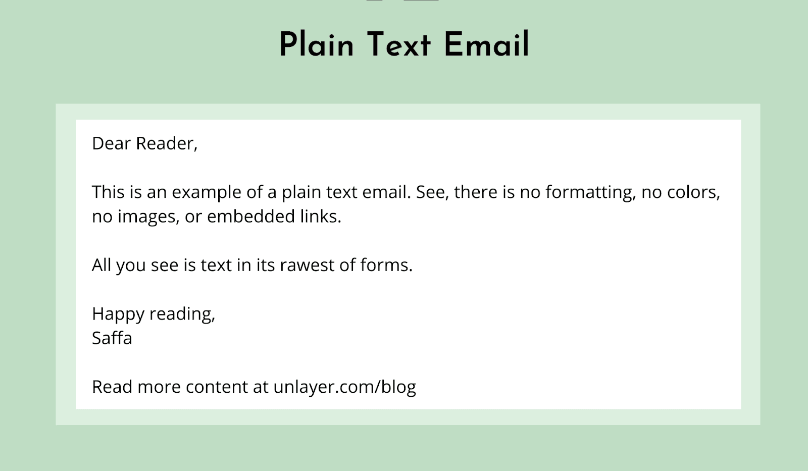 What does a Plain Text Email look like