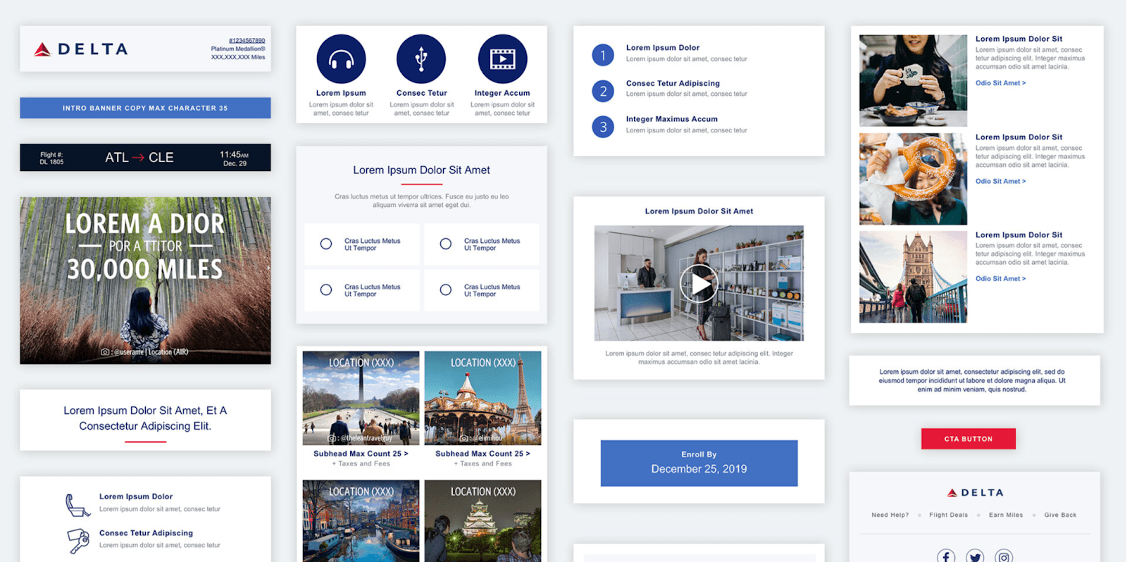 Email design system example from Delta