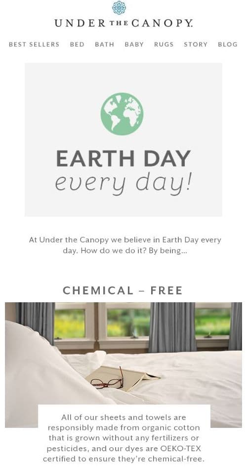 Example of a good Earth Day email