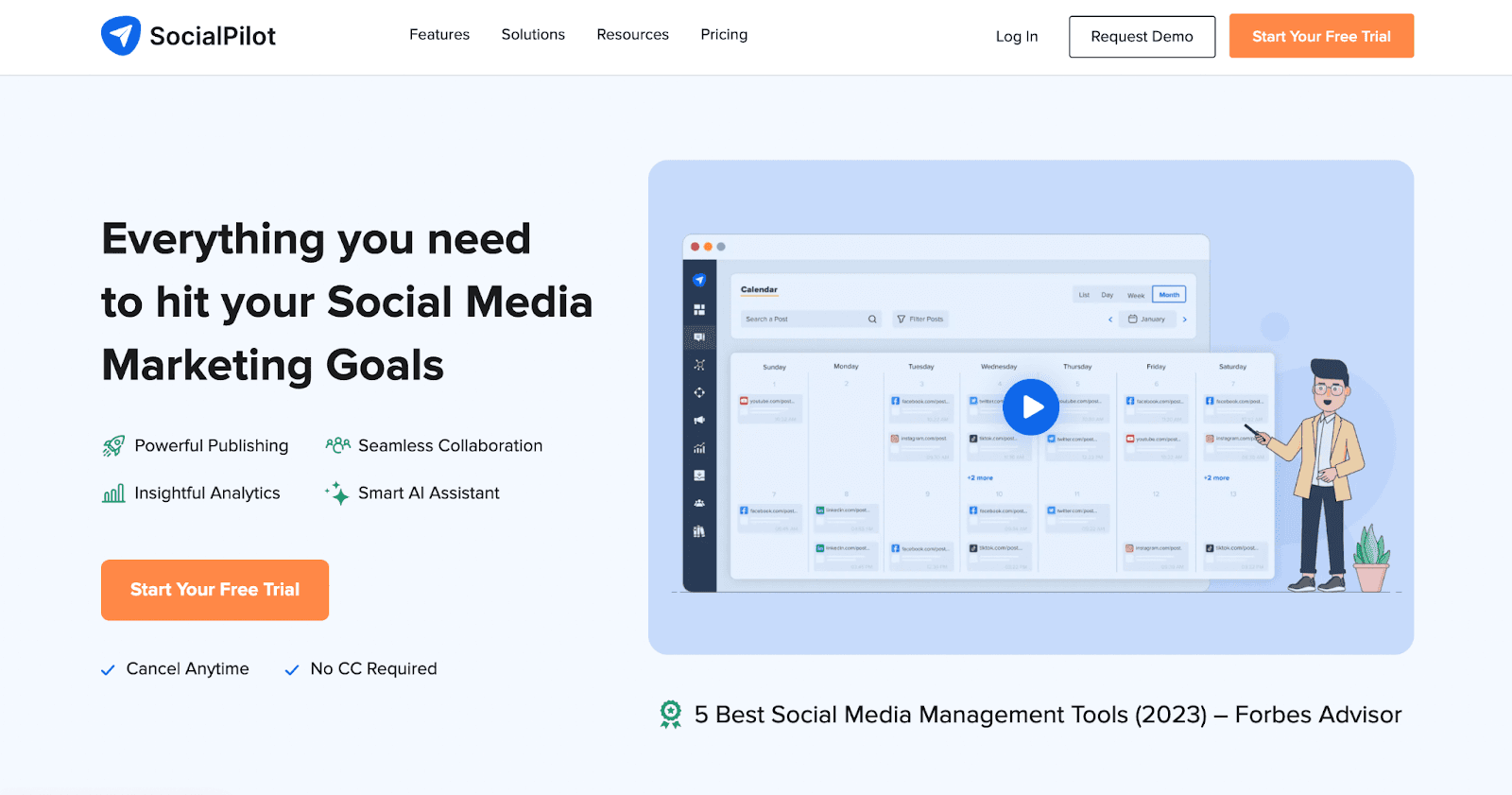 SocialPilot’s homepage. 